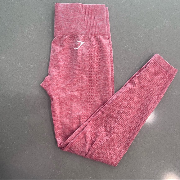 GYMSHARK Vital Seamless leggings size S. Color:Chilli Red Marl. Worn once - Picture 4 of 5